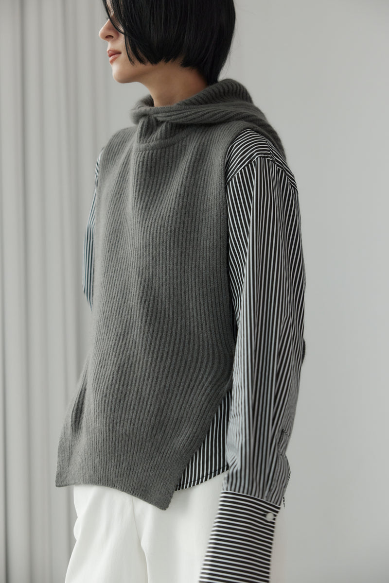 【BAON】[unisex] Loved Summer Check Hooded Vest TDEOK Sleeveless Vest Women's Short with Hood Lightweight