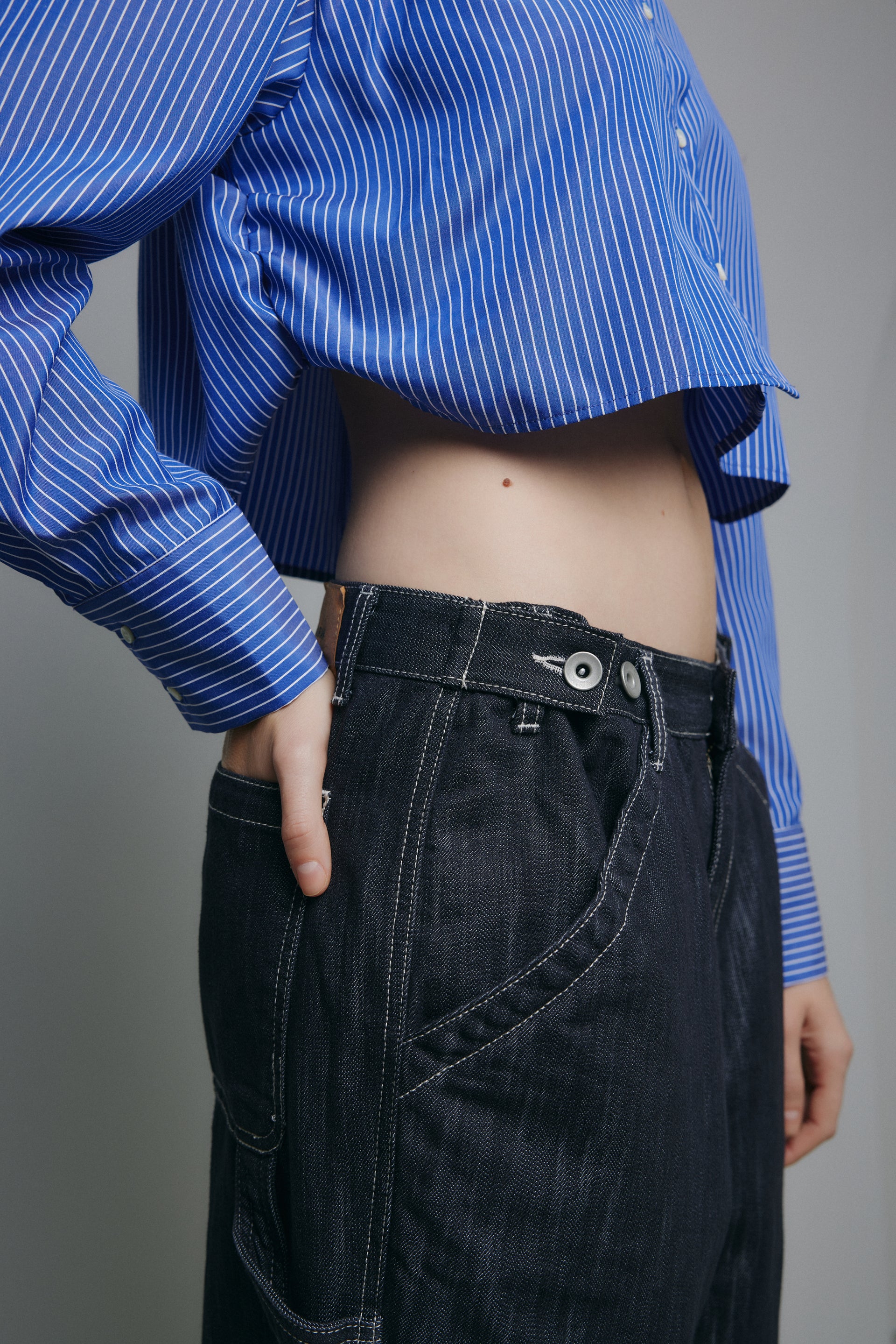 Stripe Cropped Shirt