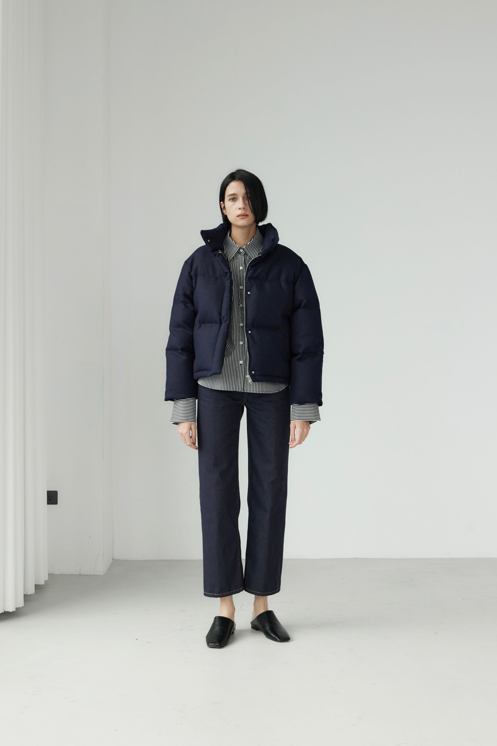 Wool Short Puffer Jacket