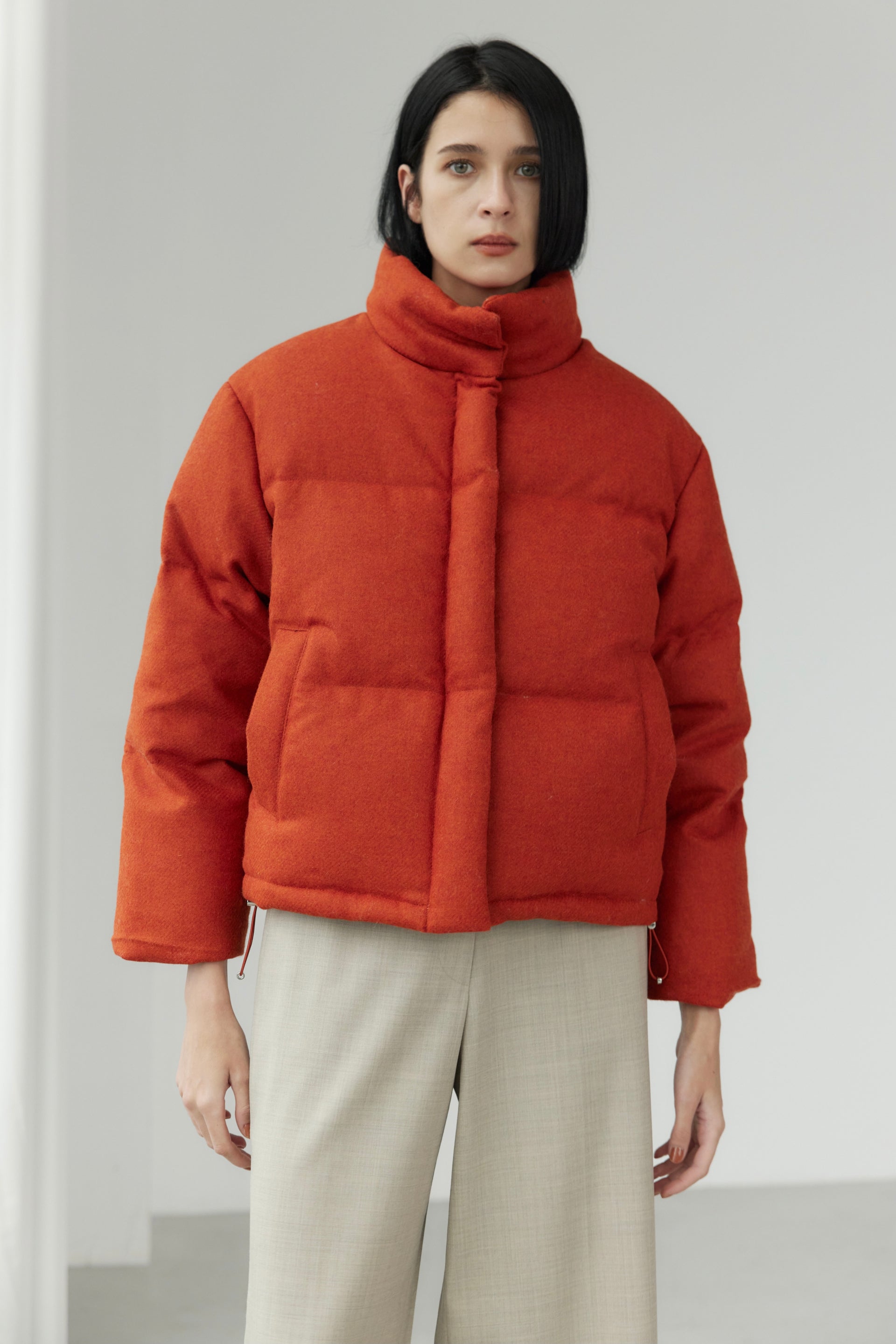 Wool Short Puffer Jacket