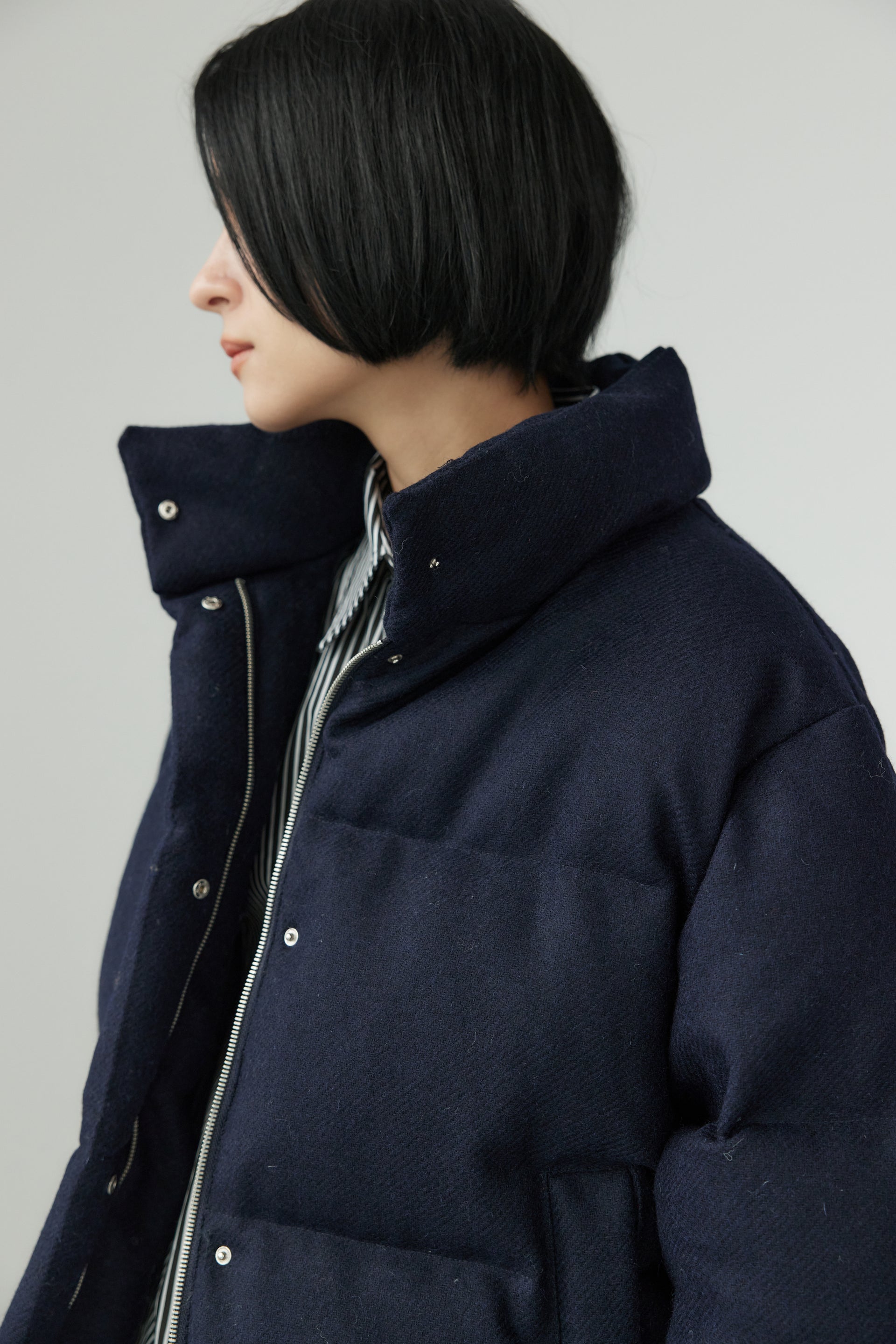 Wool Short Puffer Jacket