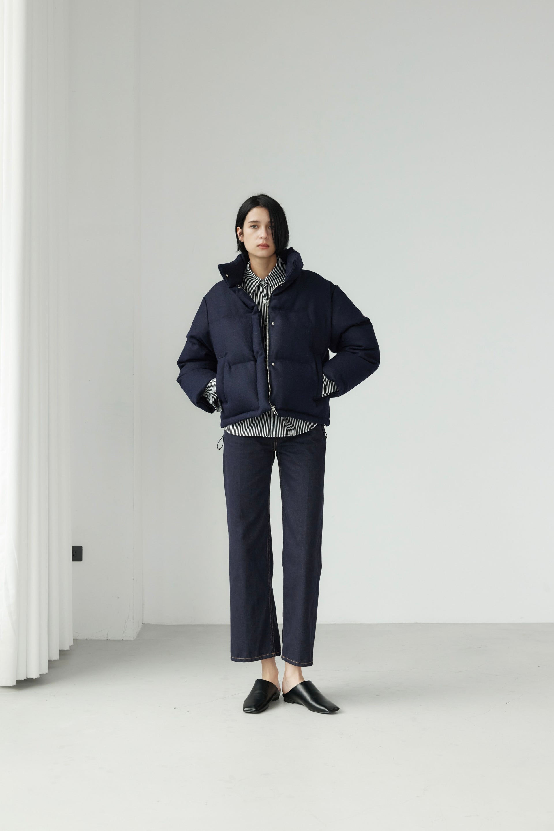 Wool Short Puffer Jacket